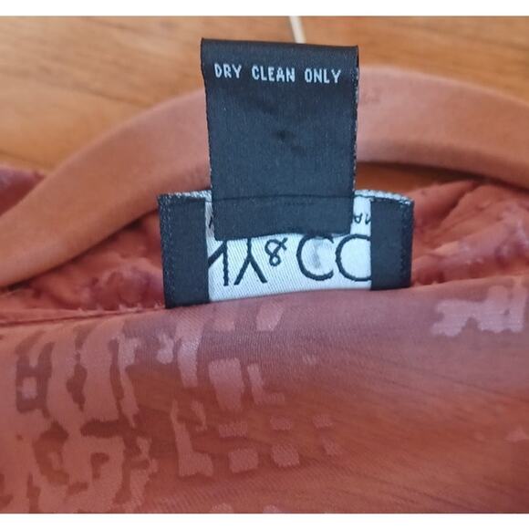 NY & CO Silk Burn Out Velvet Button Up Blouse Tunic Women's XL Pastel Pink Y2K - Picture 6 of 7